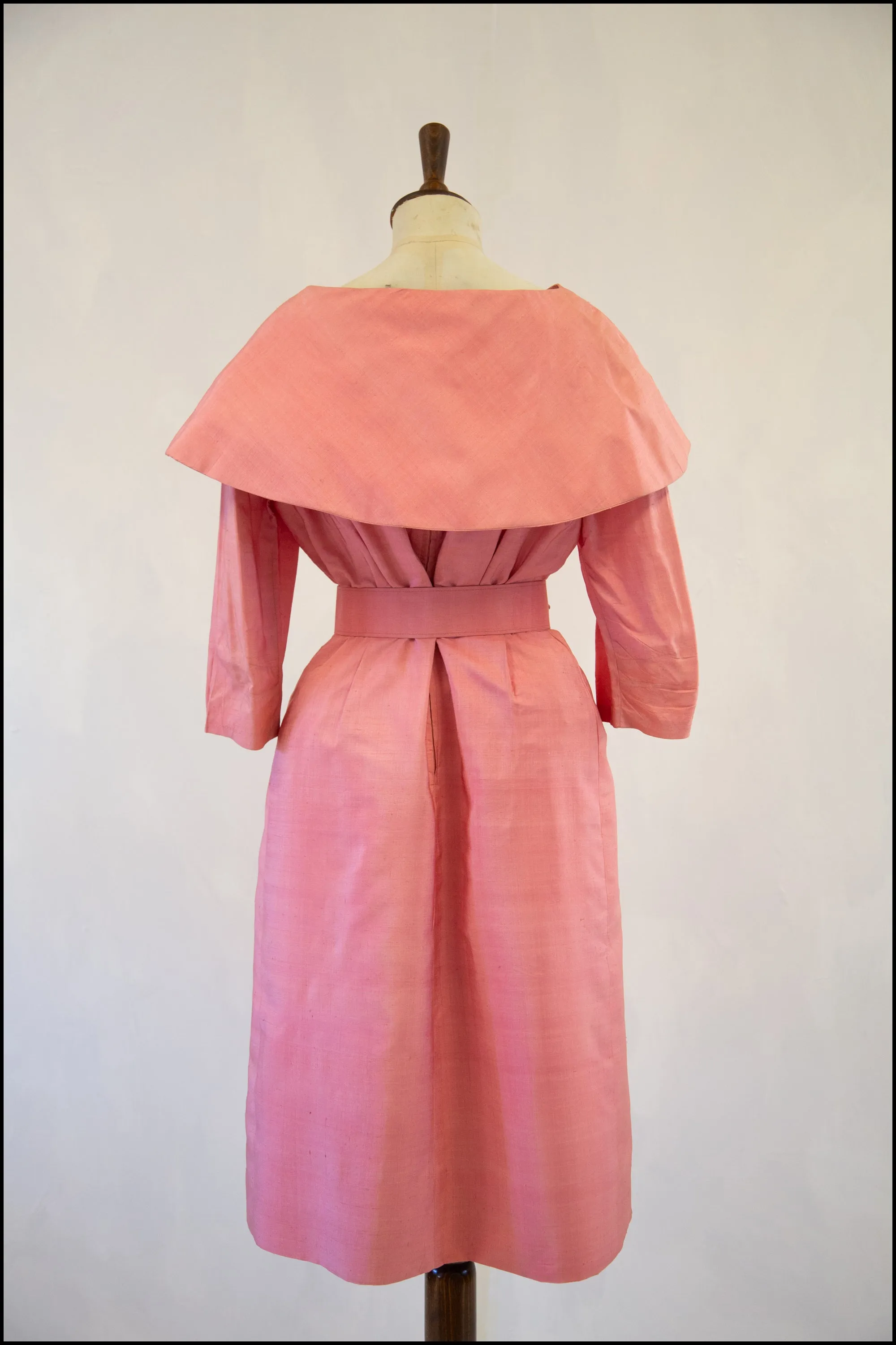 Vintage 1950s Pink Silk Dress Set