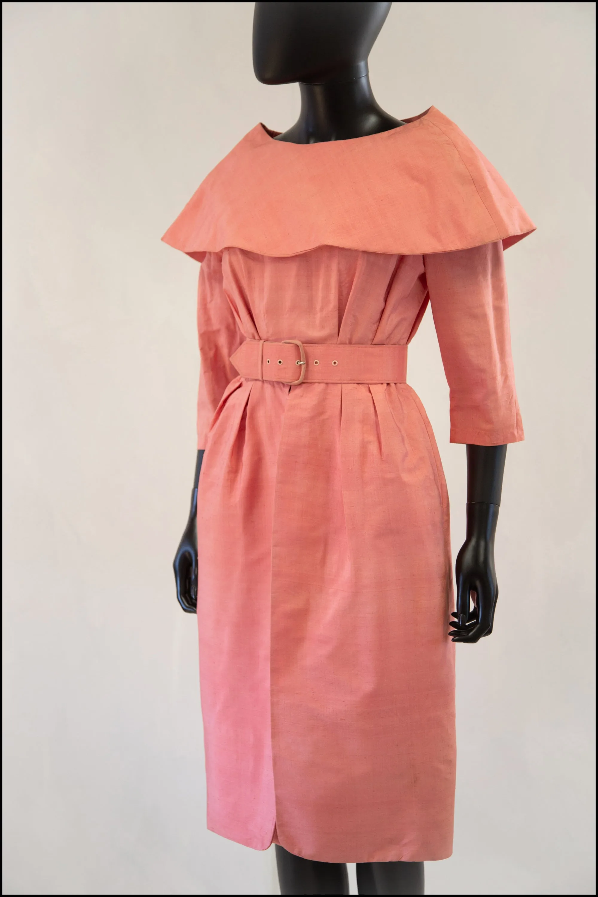 Vintage 1950s Pink Silk Dress Set