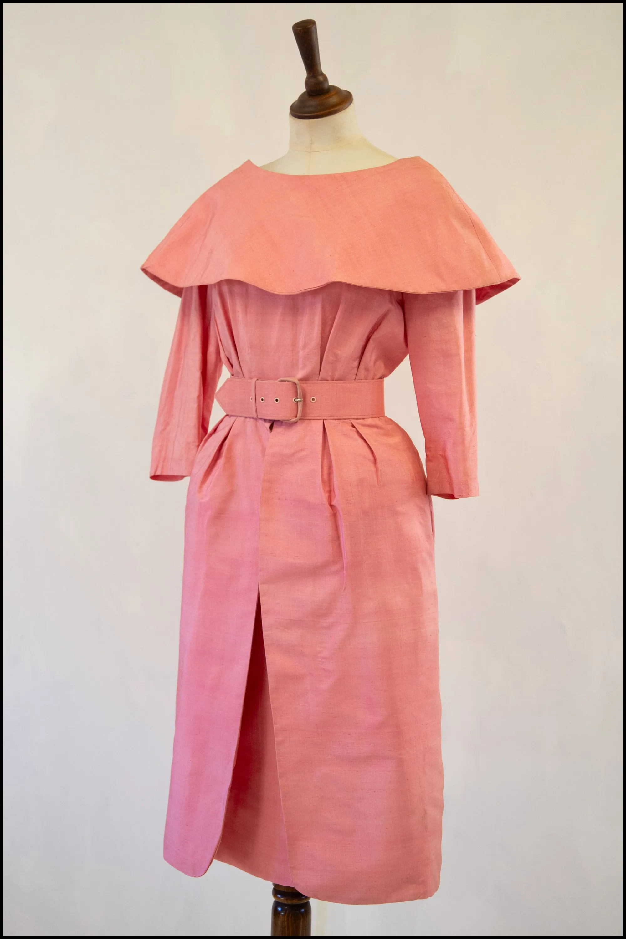 Vintage 1950s Pink Silk Dress Set