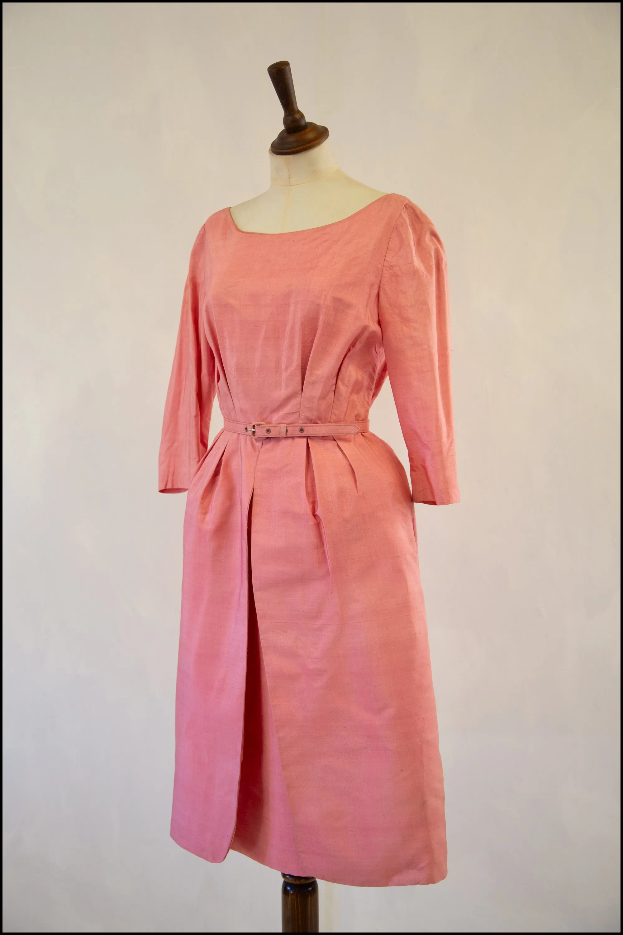 Vintage 1950s Pink Silk Dress Set