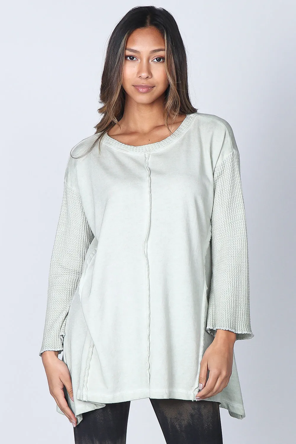 Waffle Knit Oil Washed Tunic