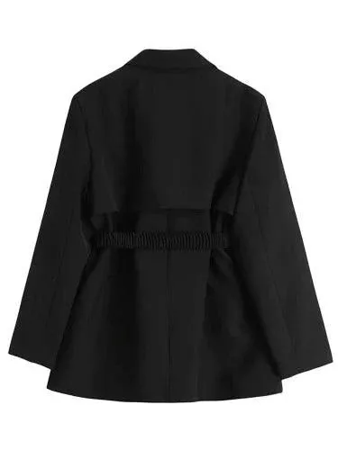 Wenkouban-Winter outfits Christmas Black Friday Notched Collar Belt  Suit Jacket