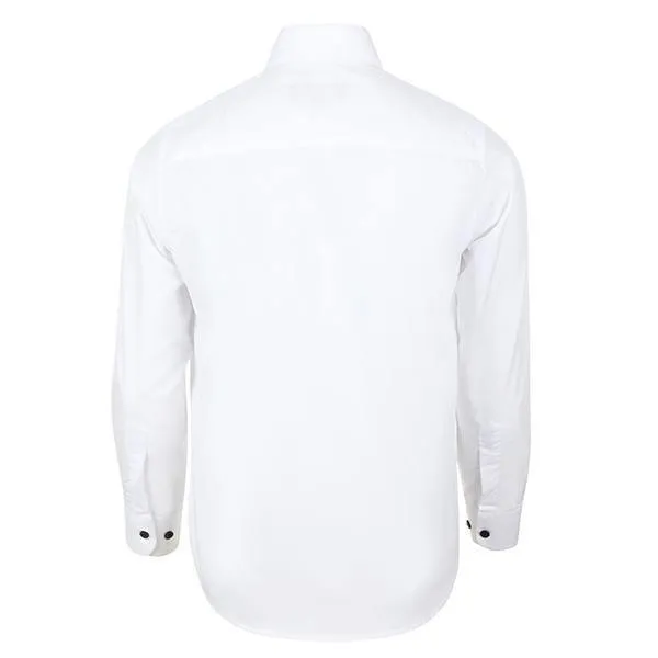 WHITE LONG SLEEVE WING COLLAR SHIRT FOR BOYS