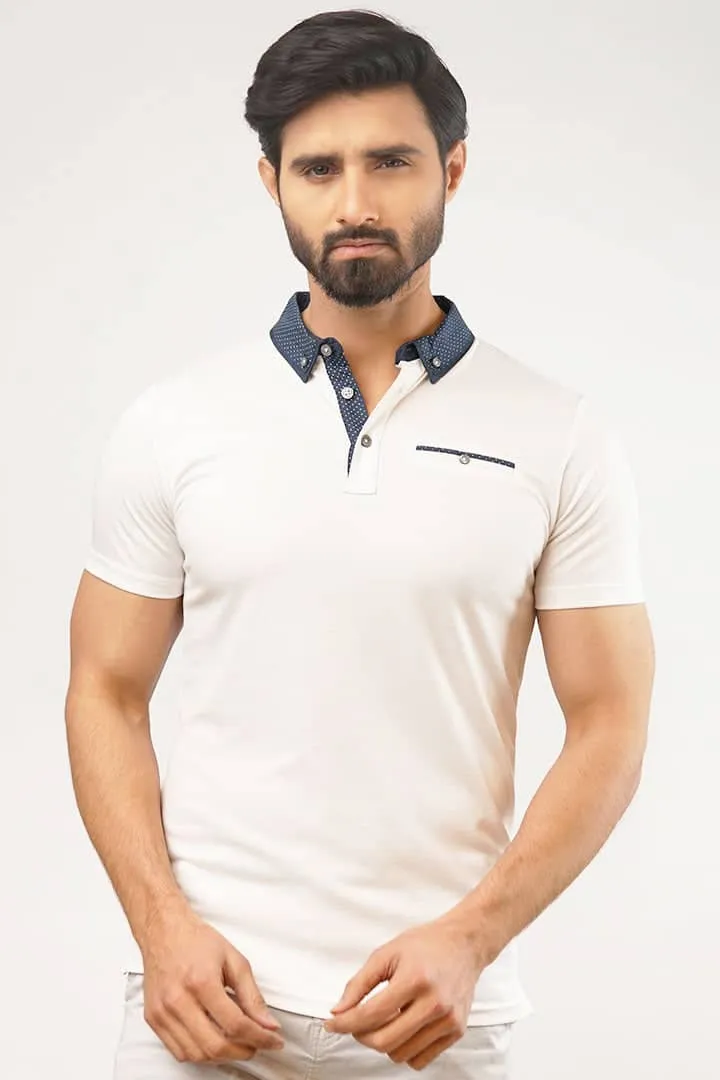 White Polka Dots Polo T-Shirt