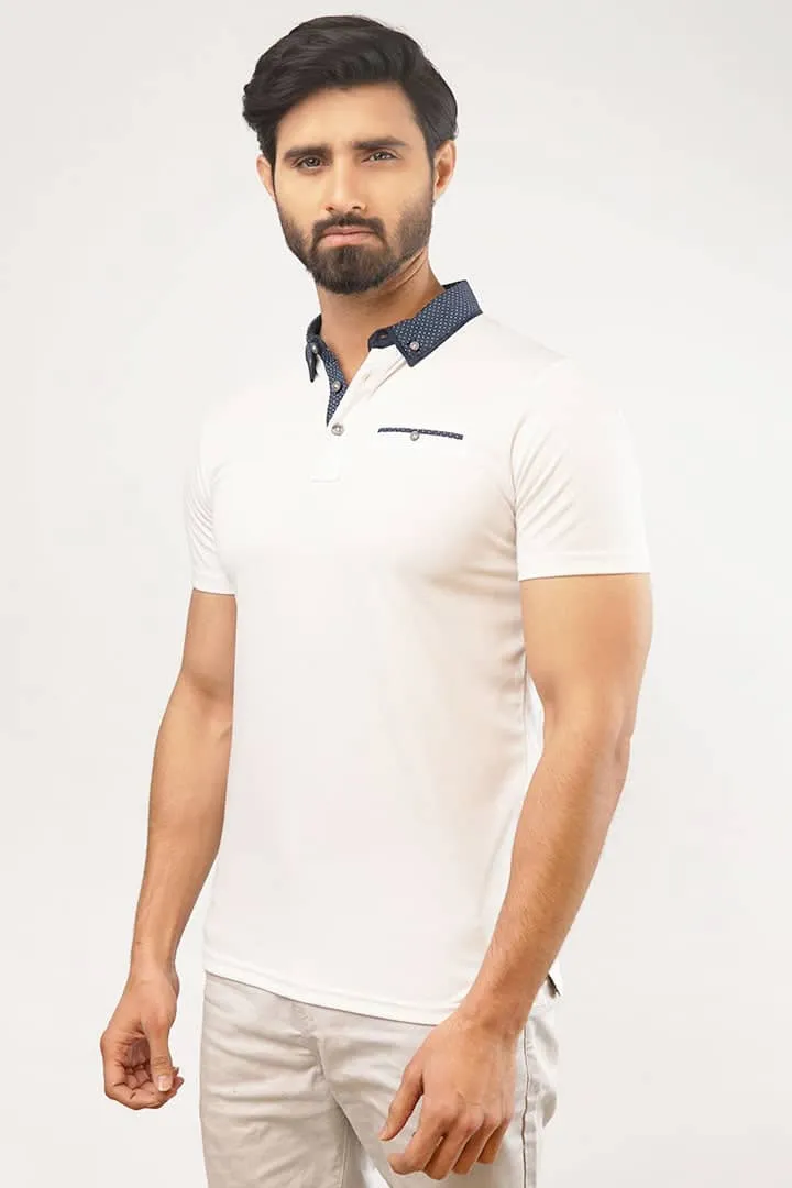 White Polka Dots Polo T-Shirt