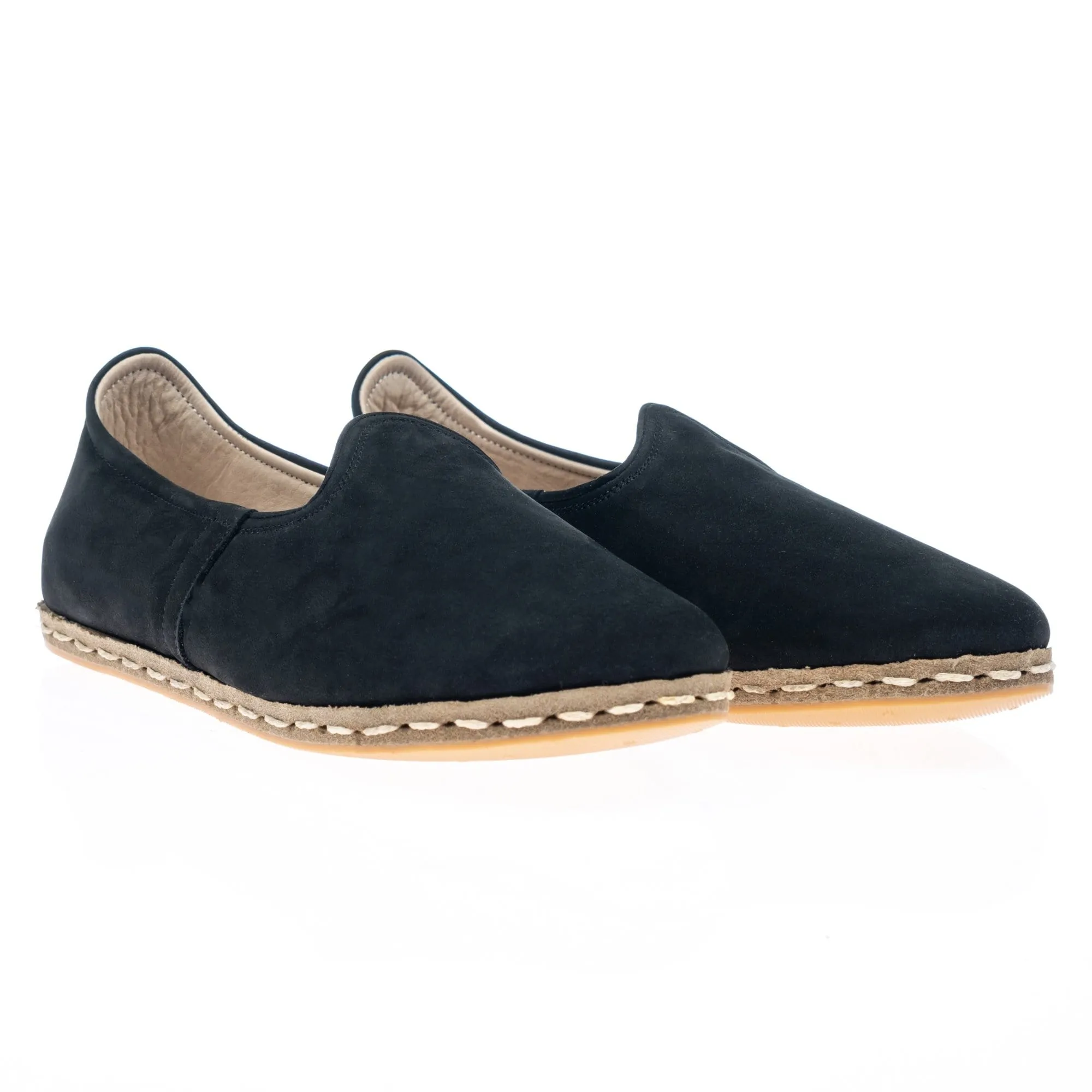 Women's Black Nubucks Slip On Shoes