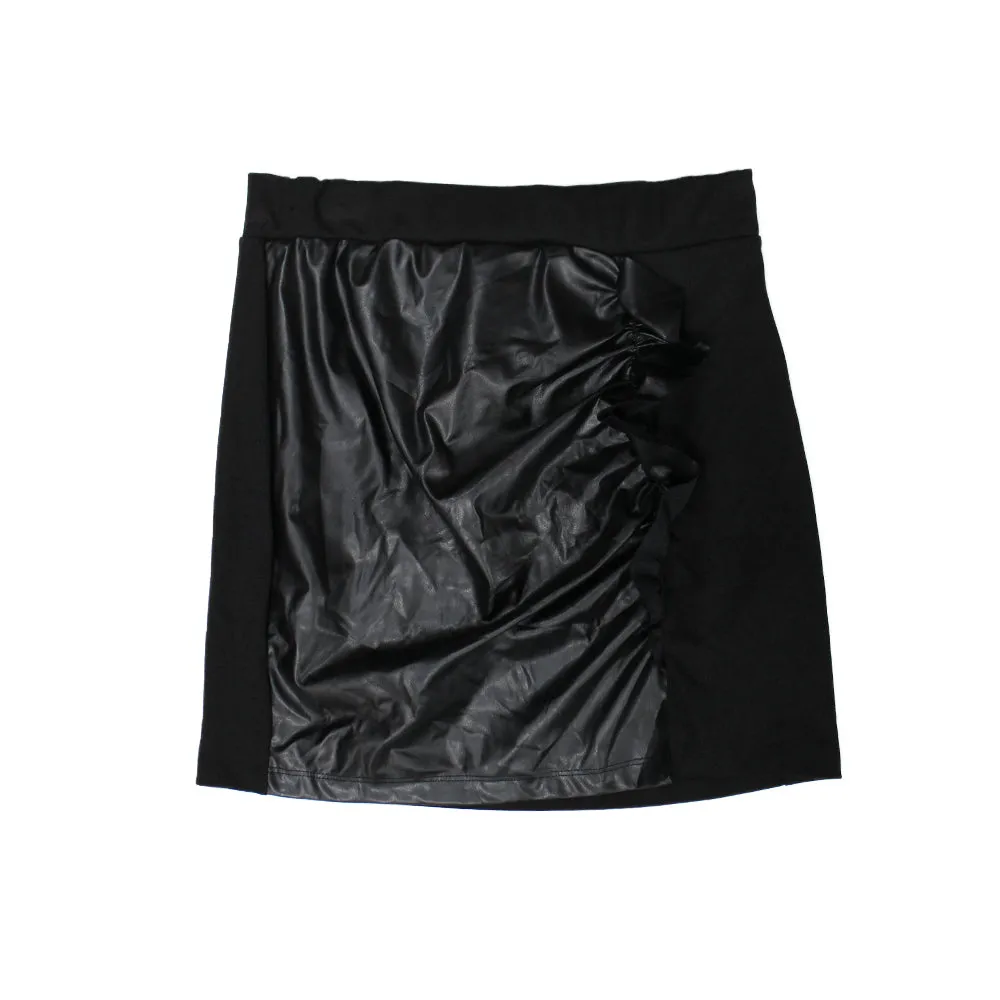 Women's Faux Leather Pencil  Skirt,Black