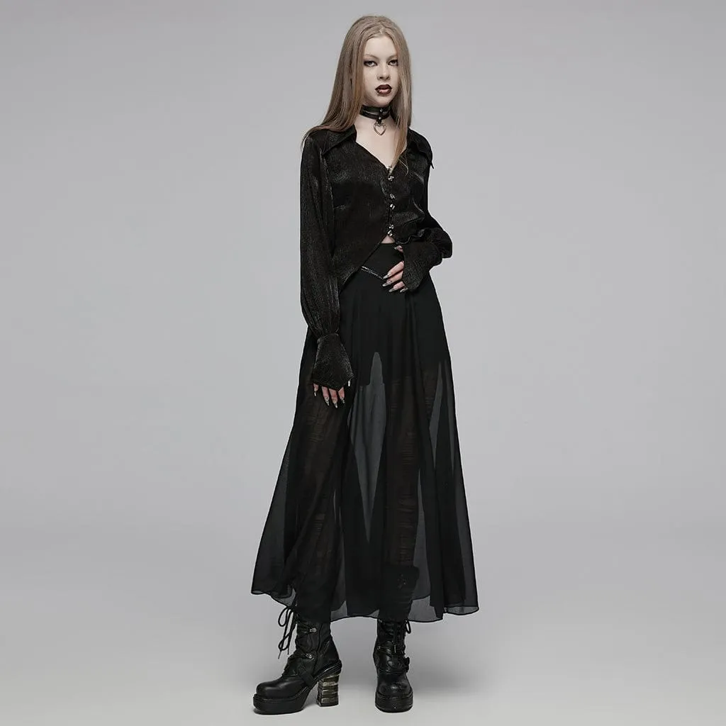 Women's Gothic Double-layered High-waisted Skirt