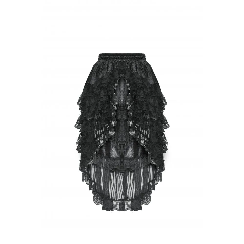 Women's Gothic Ruffled Layered High-low Skirt