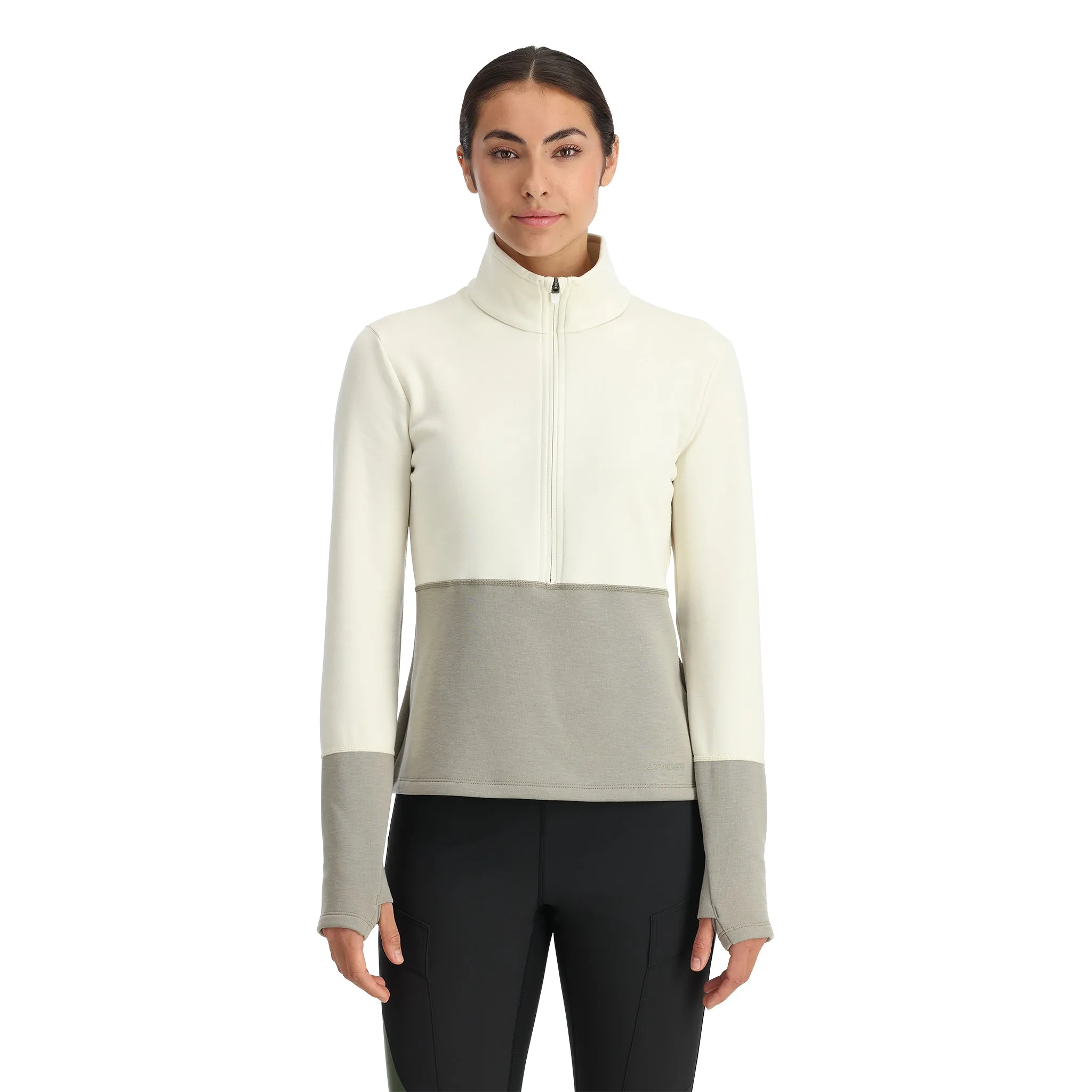 Womens Speed Fleece Half Zip - Concrete