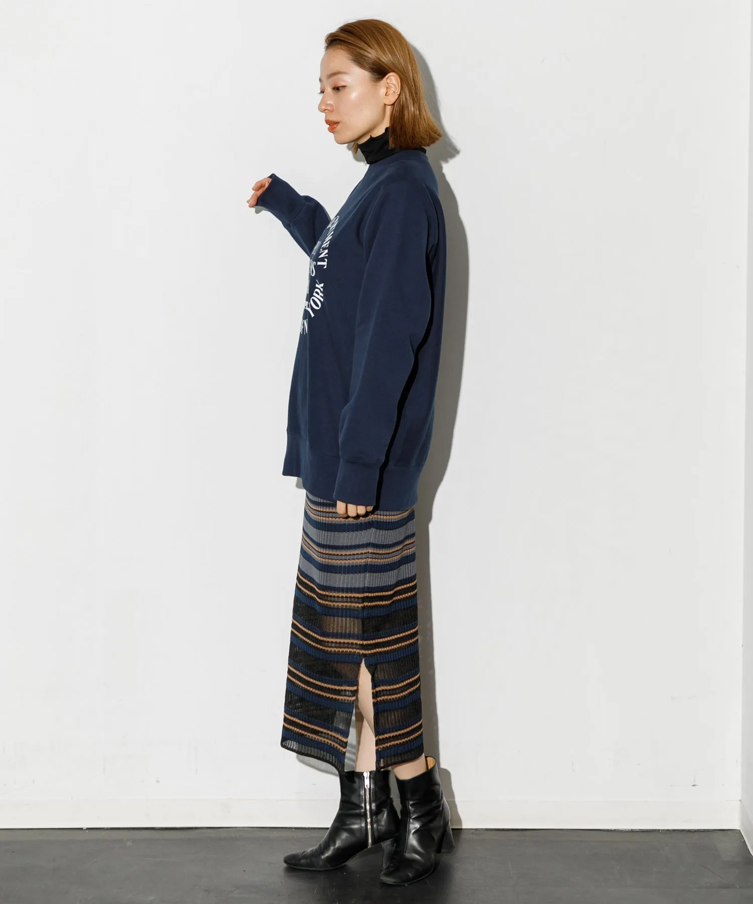 【WOMEN】TRICOTÉ BORDER SKIRT