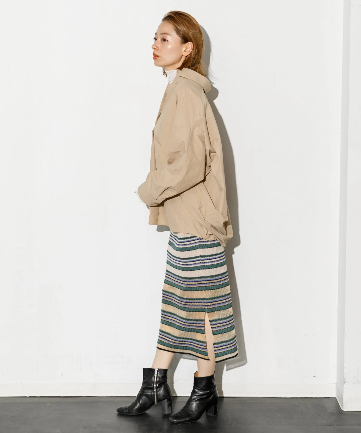 【WOMEN】TRICOTÉ BORDER SKIRT