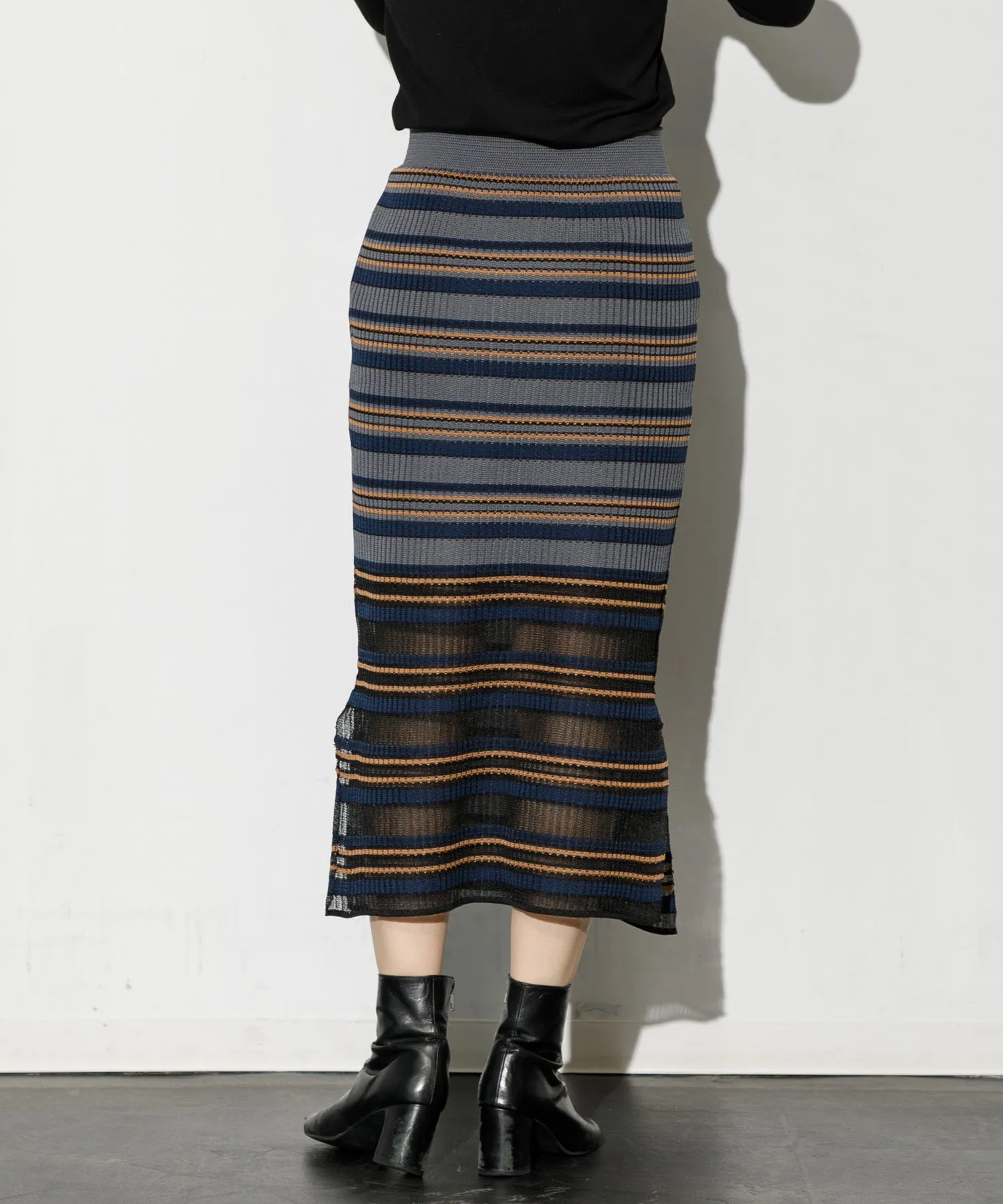 【WOMEN】TRICOTÉ BORDER SKIRT