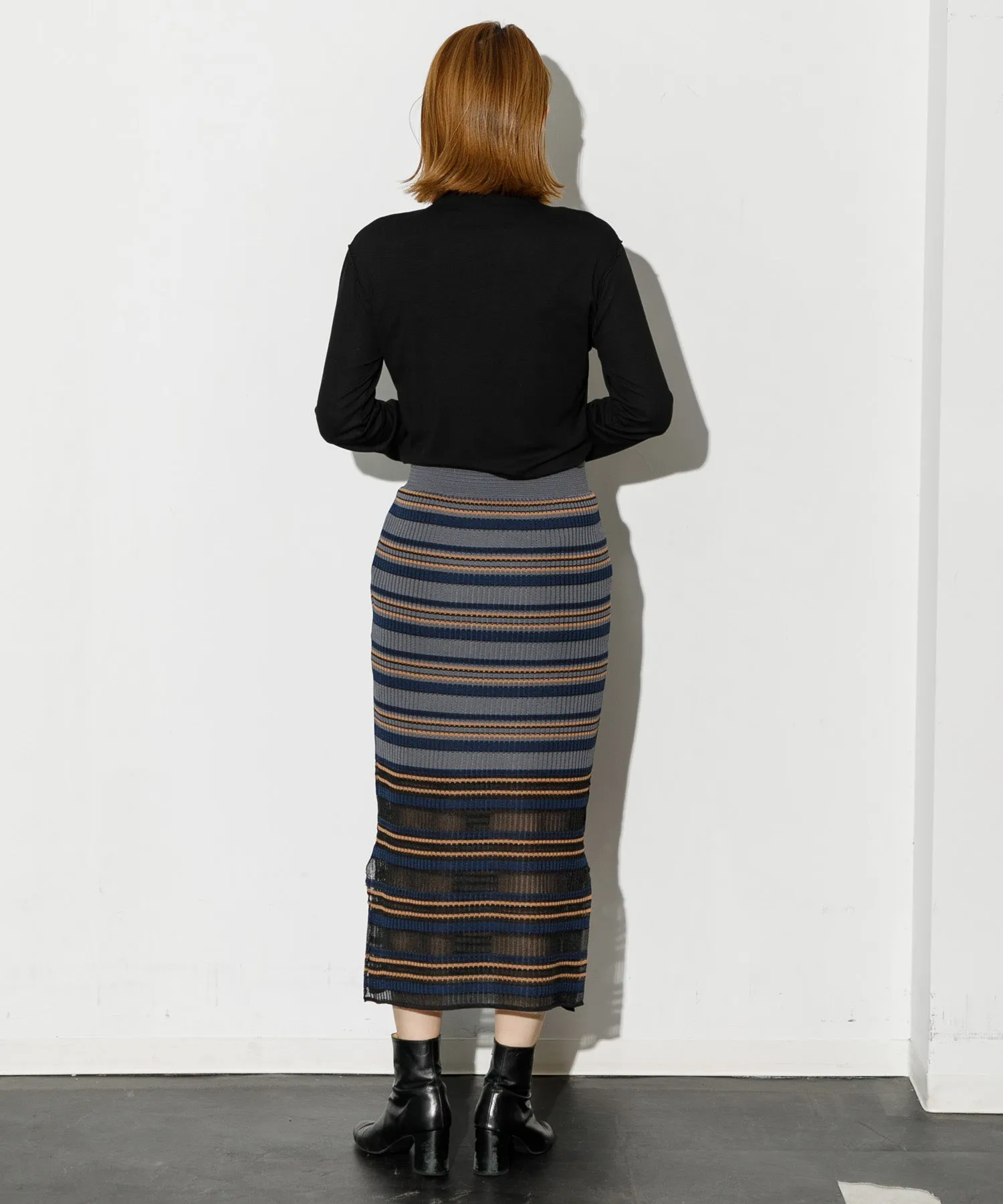 【WOMEN】TRICOTÉ BORDER SKIRT