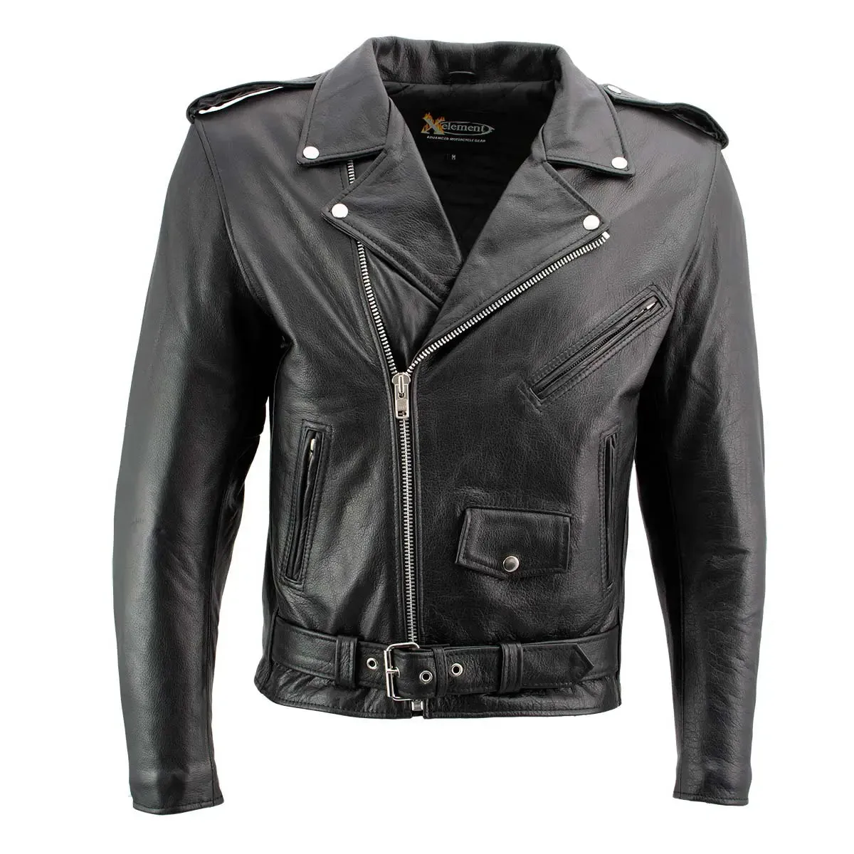 X Element Men's Leather Motorcycle Jacket