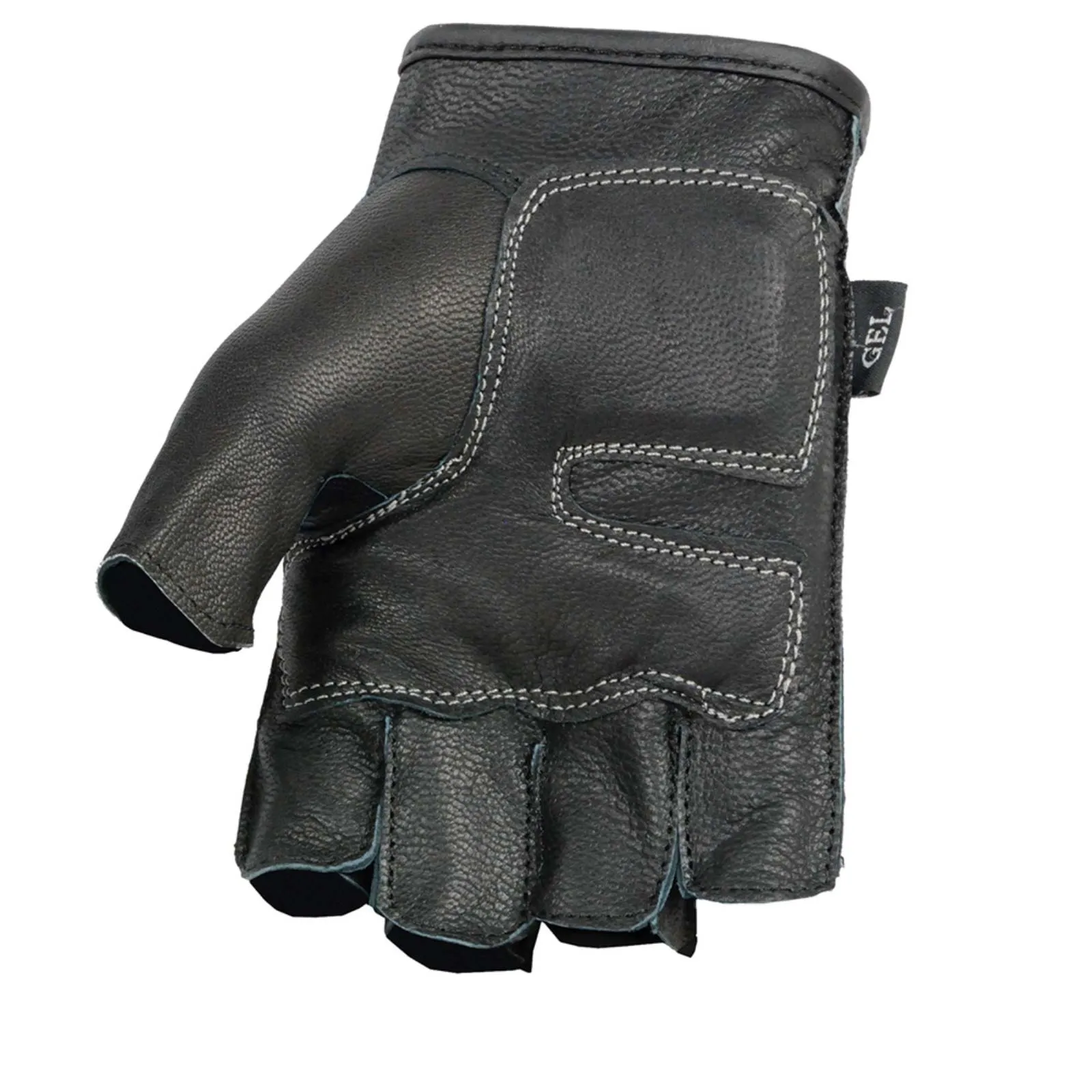 Xelement XG198 Women's Embroidered 'Flamed' Fingerless Black and Pink Motorcycle Leather Gloves