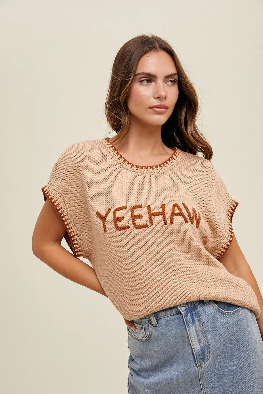 YEEHAW Contrast Sweater